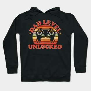 Mens Father's Day Video Game Gamer Dad Dad Level Unlocked Hoodie